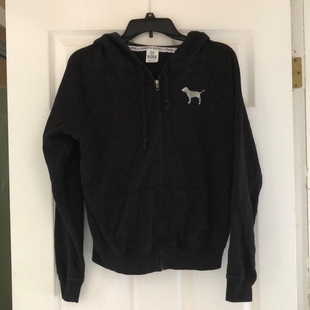 Black Victoria’s Secret LOVE PINK hooded zip up